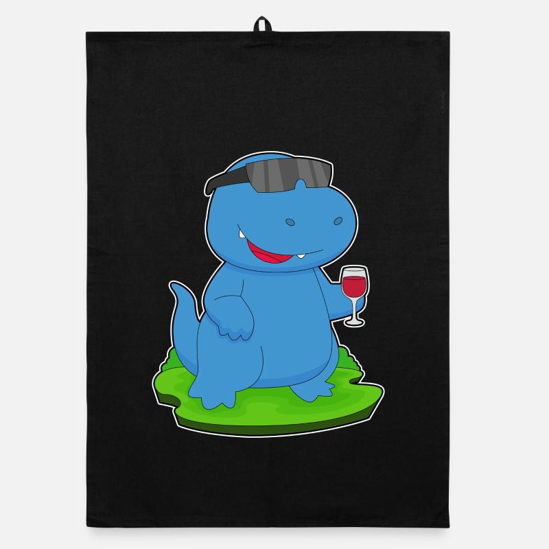 Dinosaur Red Wine Organic dish towel