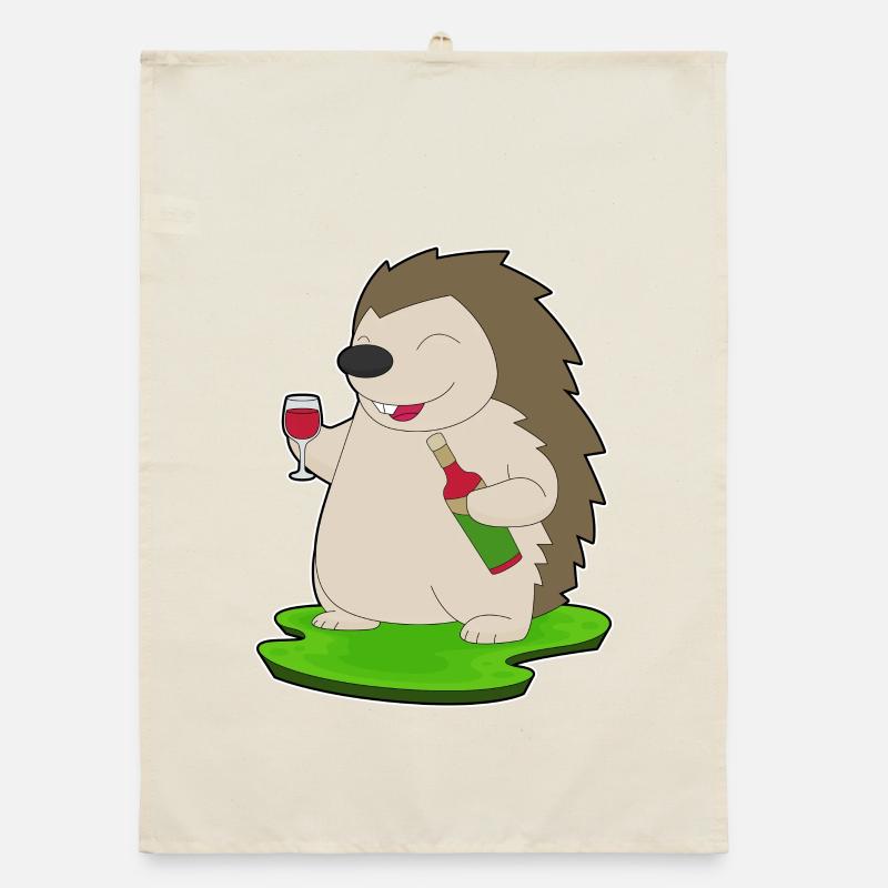 Bouteille de vin rouge hérisson Torchon bio