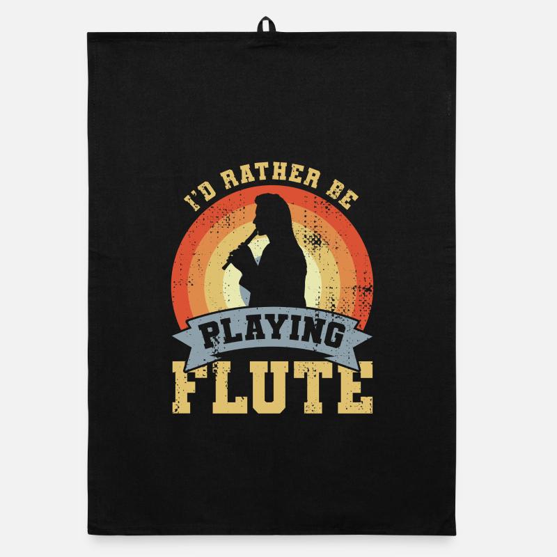 I’d Rather Be Playing Flute Organic Geschirrtuch