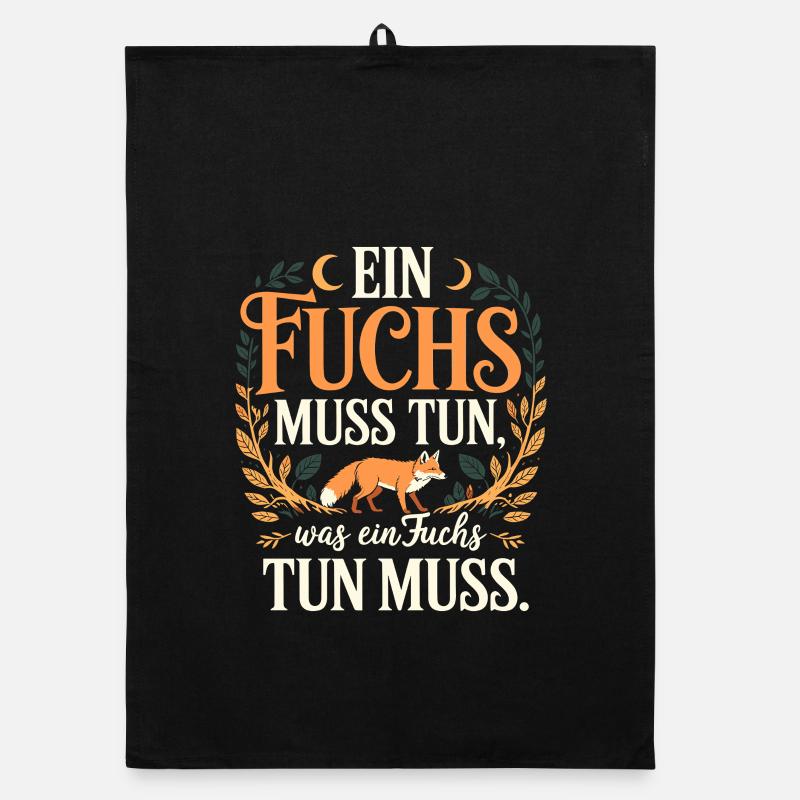Fox saying: A fox must do what fox must do Organic dish towel