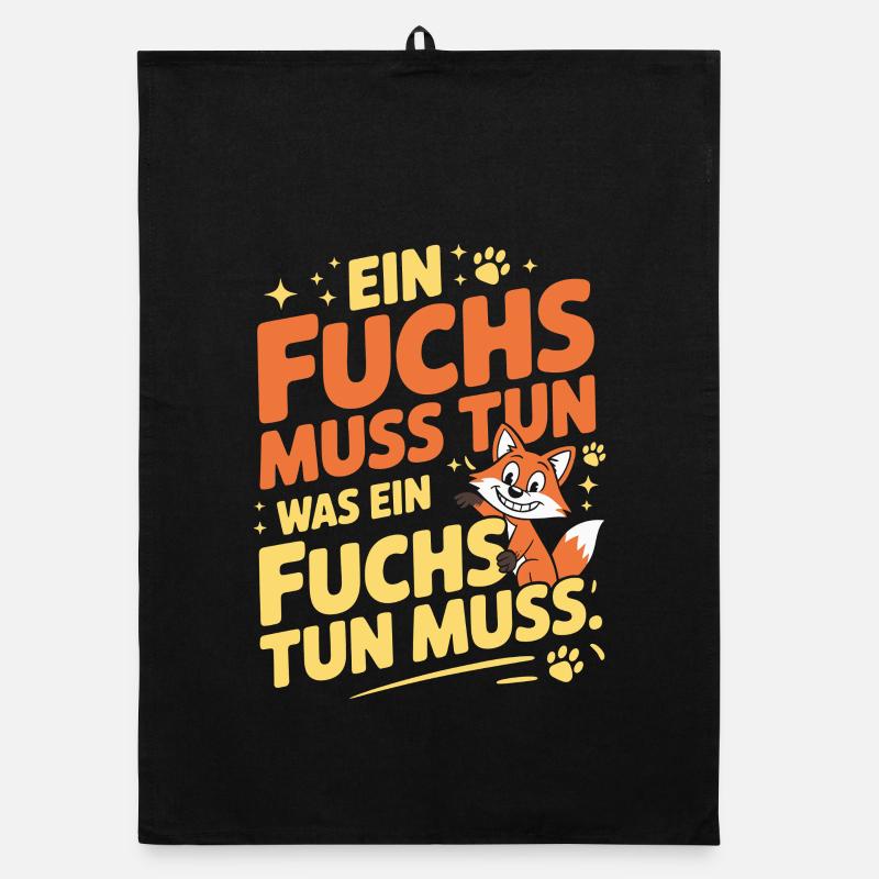 Fox saying: A fox must do what fox must do Organic dish towel