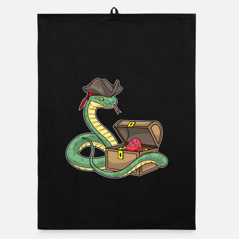 Snake Easter Pirate Organic dish towel