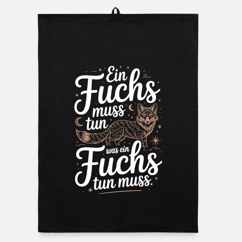 Fox saying: A fox must do what fox must do Organic dish towel