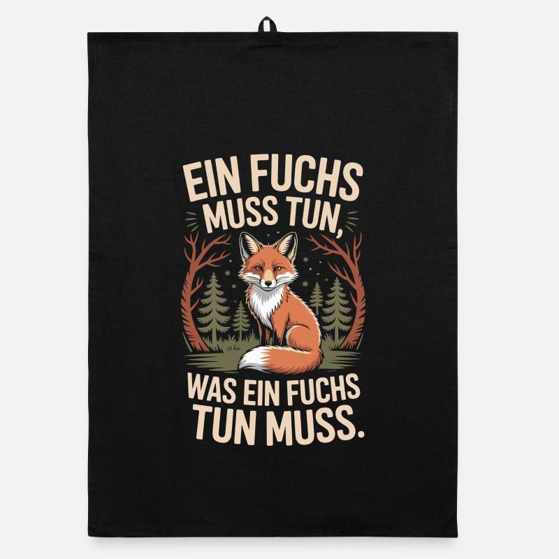 Fox saying: A fox must do what fox must do Organic dish towel