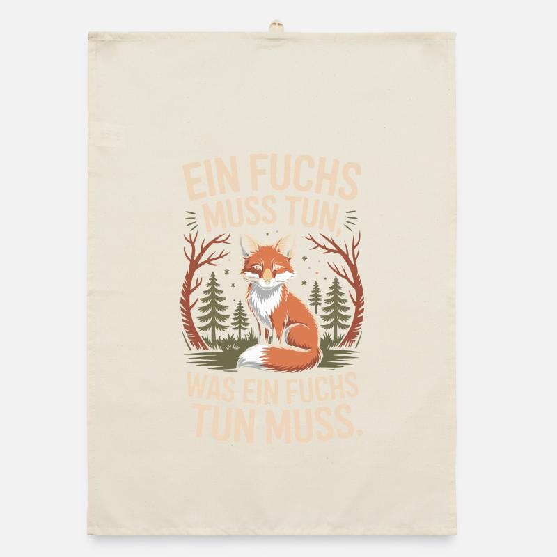 Fox saying: A fox must do what fox must do Organic dish towel