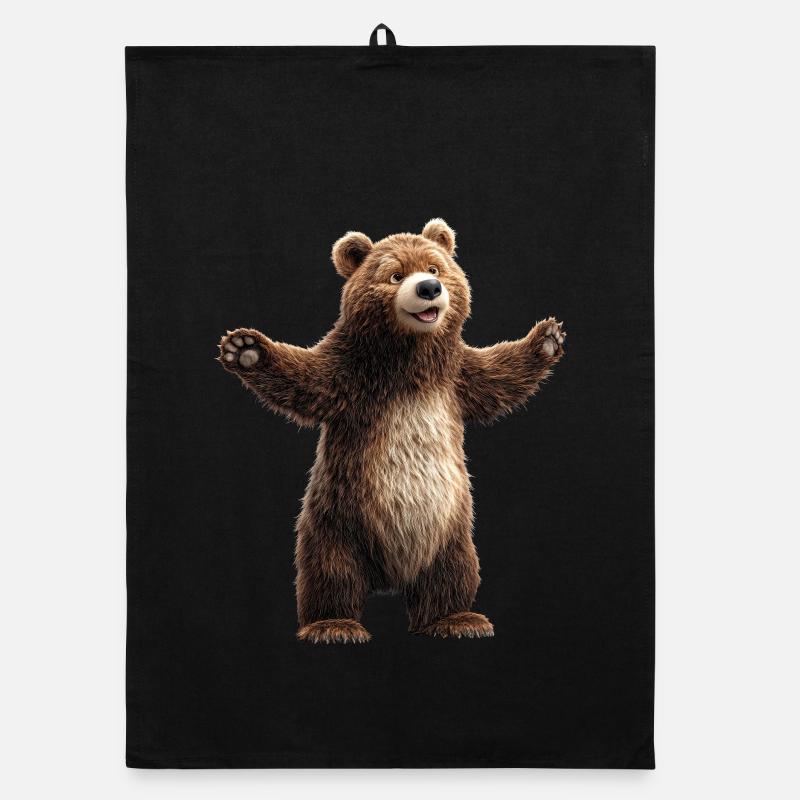 Braunbär Grizzly Bär Bärenbrüder Wald Wilde Bären Organic Geschirrtuch