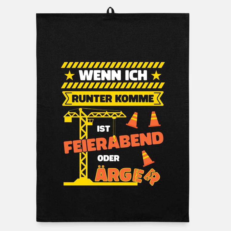 Kranfahrer Kranführer Spruch Feierabend Ärger Organic Geschirrtuch