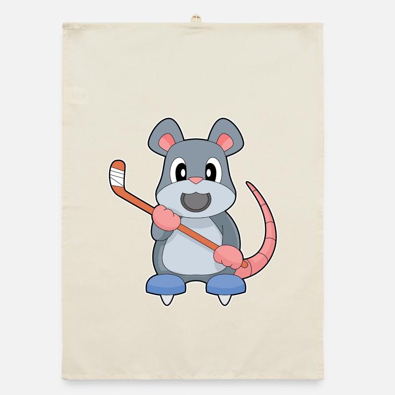 Maus Eishockey Eishockeyschläger Organic Geschirrtuch