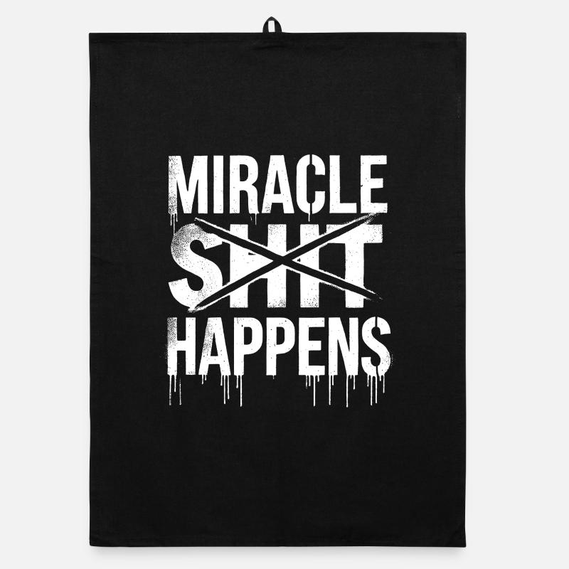 Miracle Shift Happen Motivational Design Organic dish towel