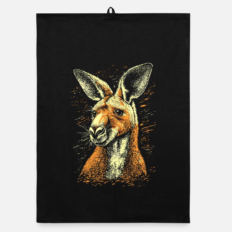 Kangaroo Australia Outback Wild Cute Kangaroos Organic dish towel