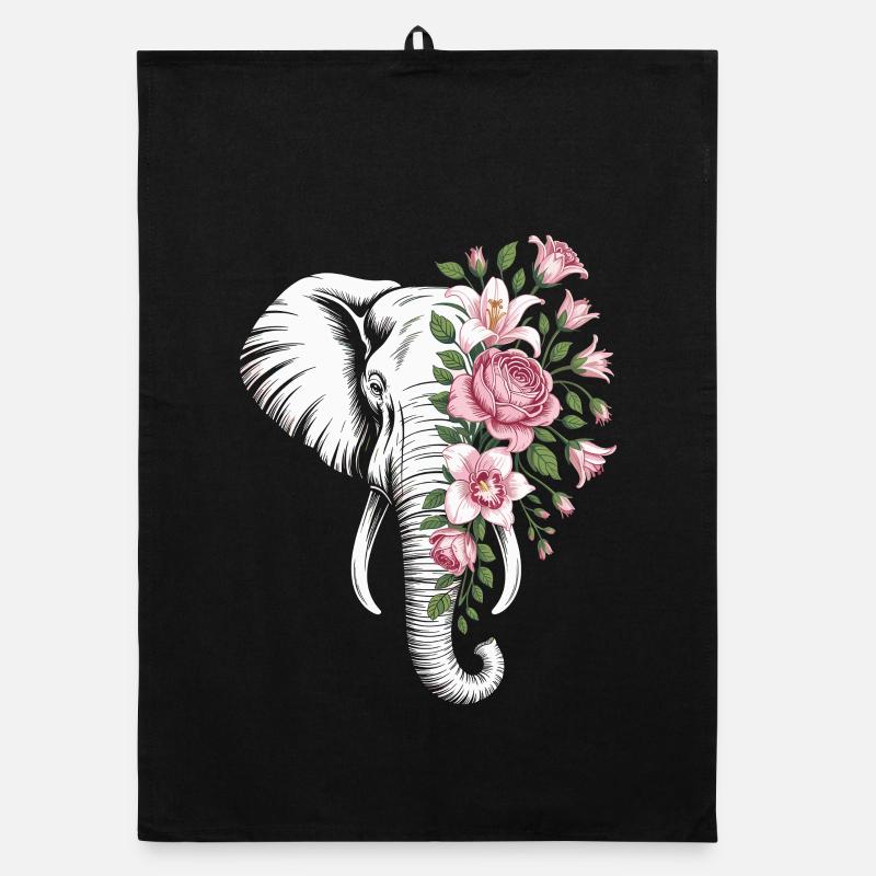 Flowery Elephant Organic dish towel
