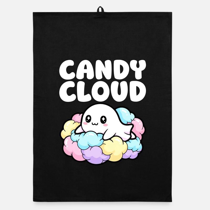 CANDY CLOUD - GEIST HALLOWEEN - Organic Geschirrtuch - Schwarz