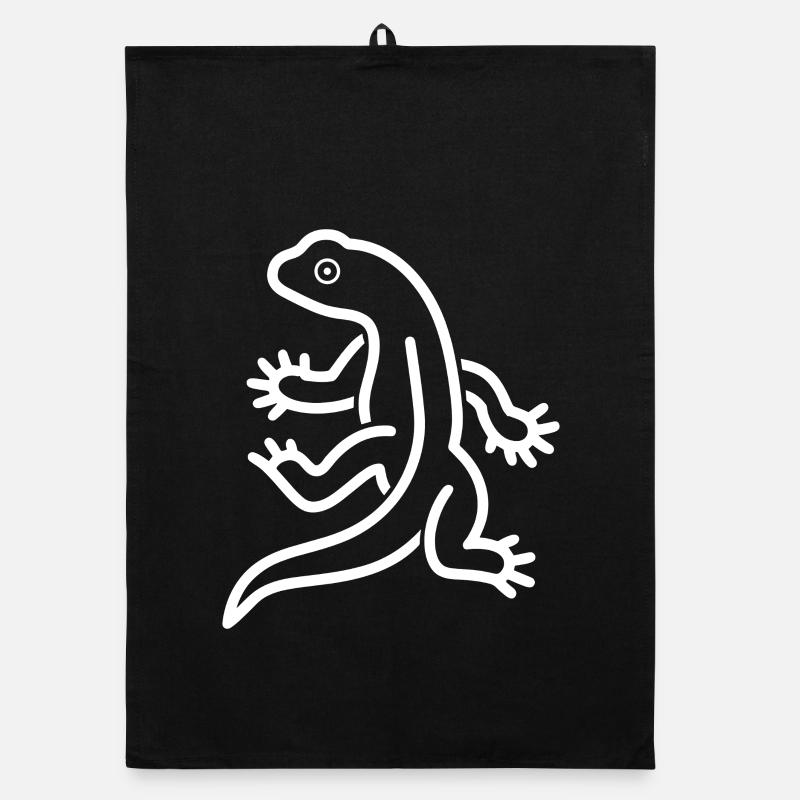 Gecko Silhouette Salamander Organic dish towel
