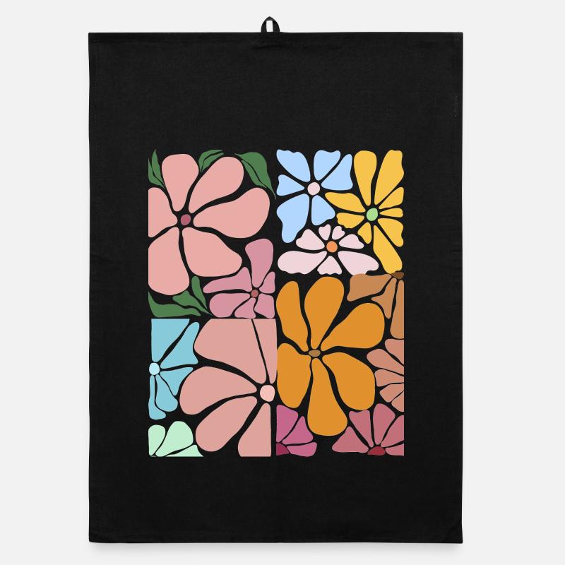 Lebendiges abstraktes Blumenmuster Organic Geschirrtuch