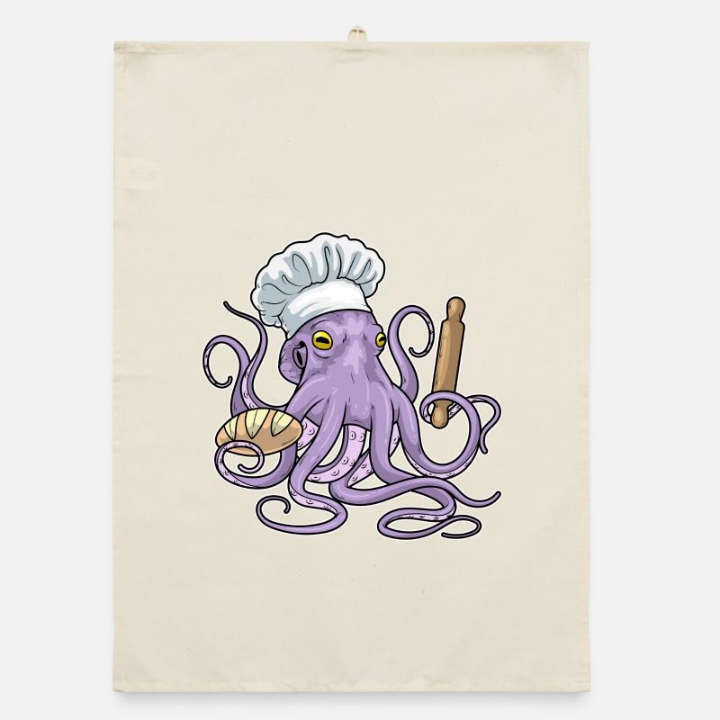 Octopus Baker Bread Organic dish towel