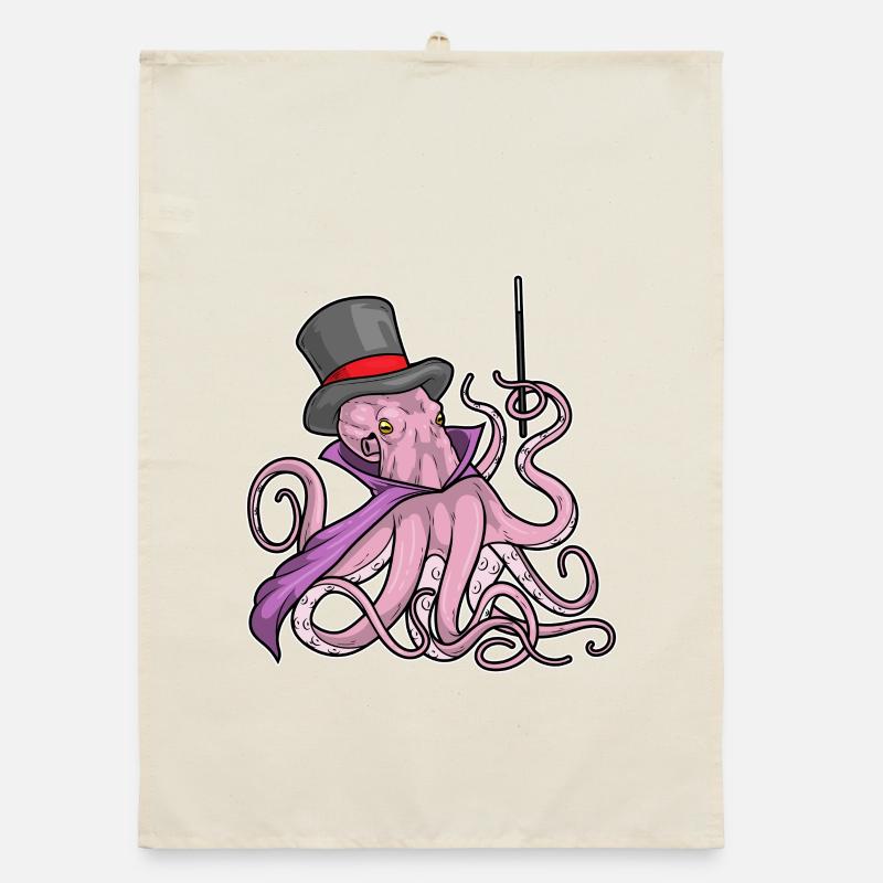 Octopus Wizard Wand Organic dish towel