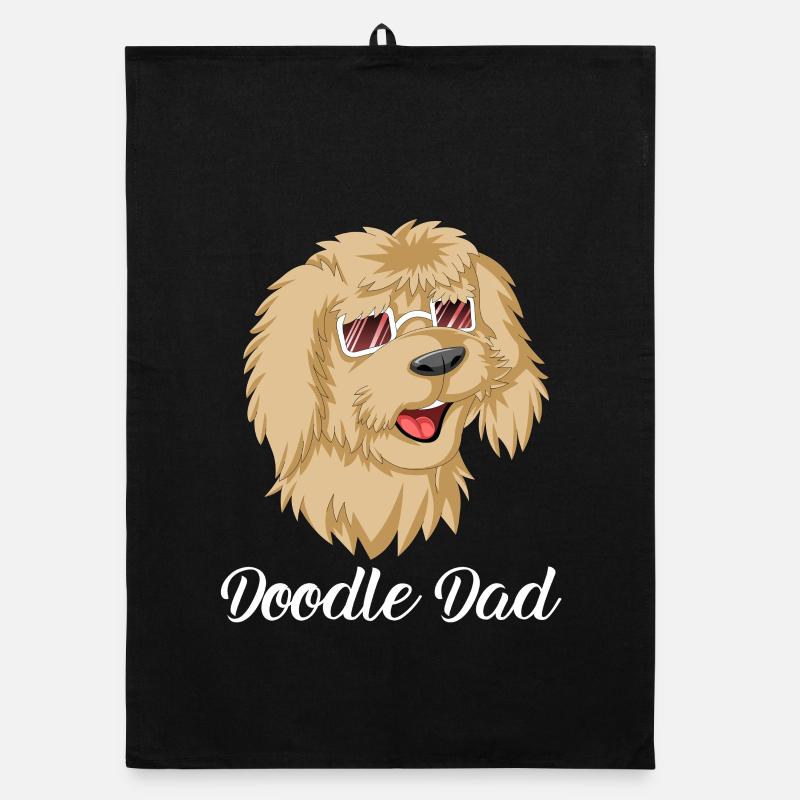 Doodle Dad with Sunglasses Organic dish towel