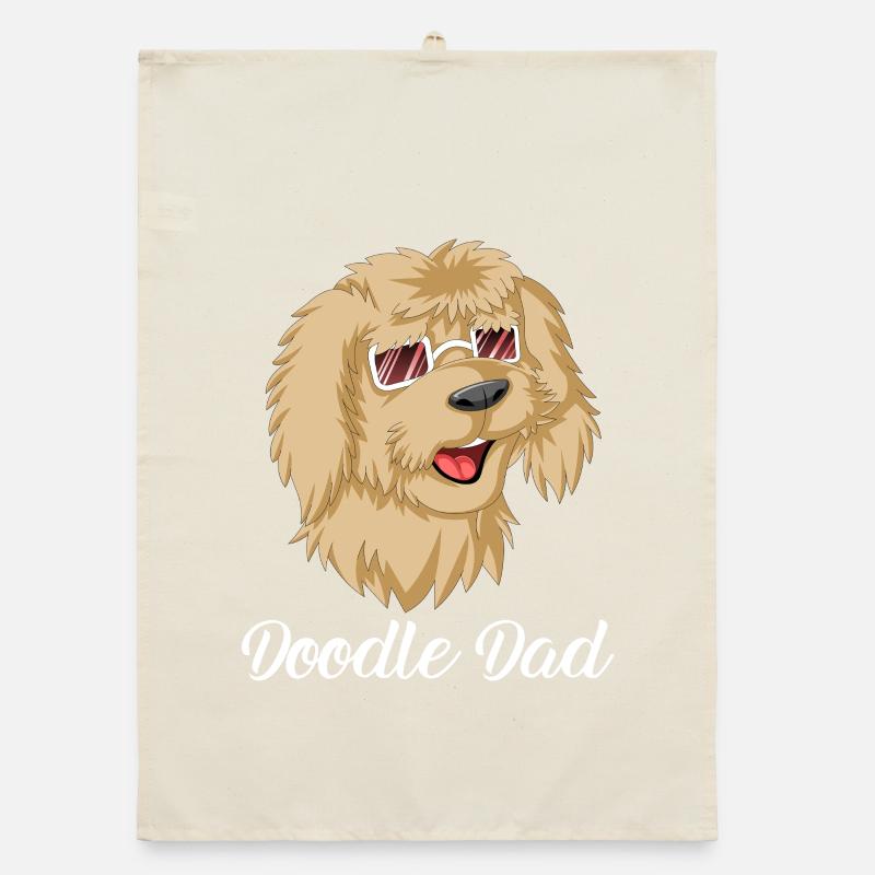 Doodle Dad with Sunglasses Organic dish towel
