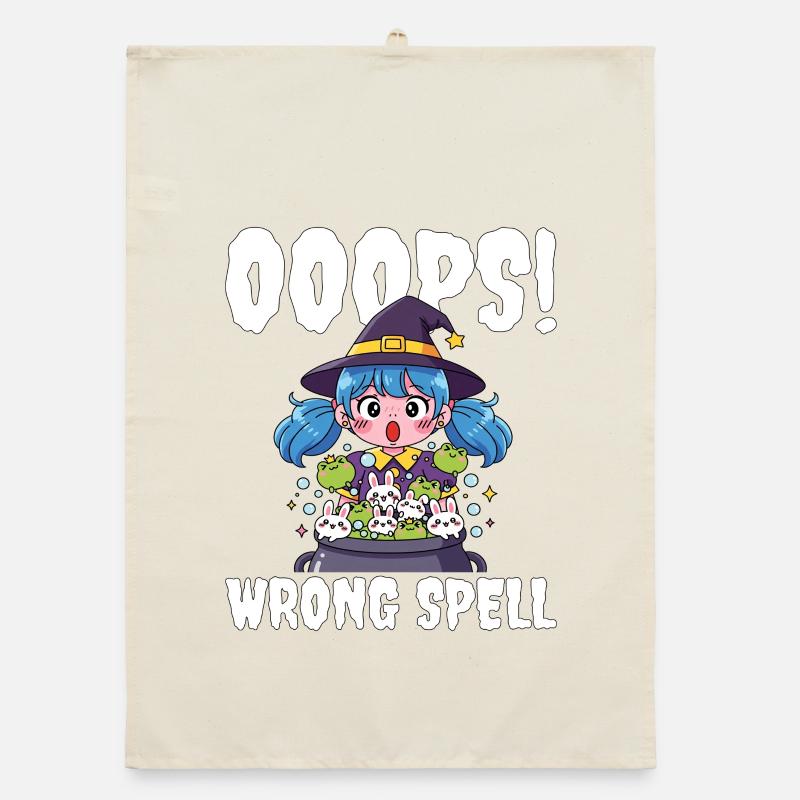 OOOPS! WRONG SPELL - WITCH HALLOWEEN Organic dish towel