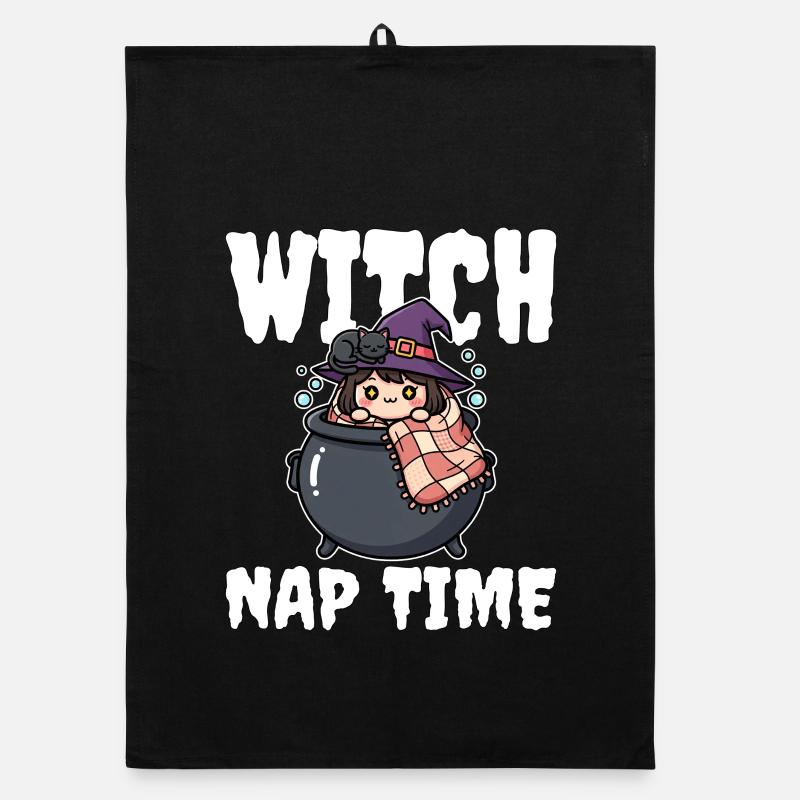 WITCH NAP TIME - WITCH HALLOWEEN Organic dish towel