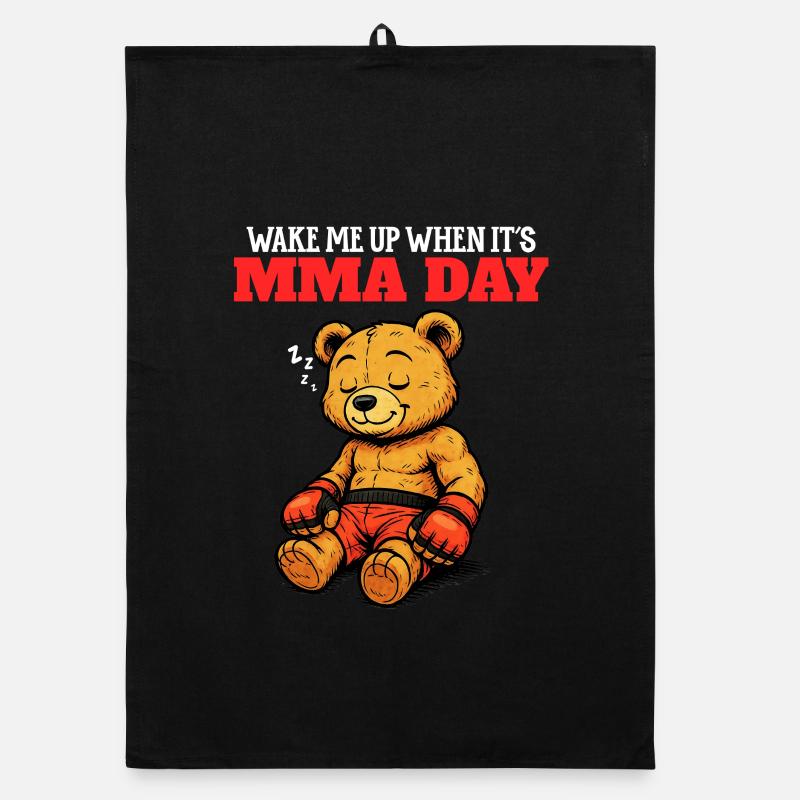 Wake Me Up When it's MMA Day - Combat Humor Organic dish towel