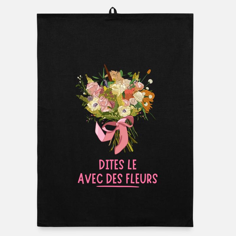 Dites le avec des FLEURS Torchon bio