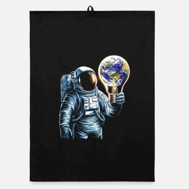 Astronaute spatial avec lampe globe Torchon bio