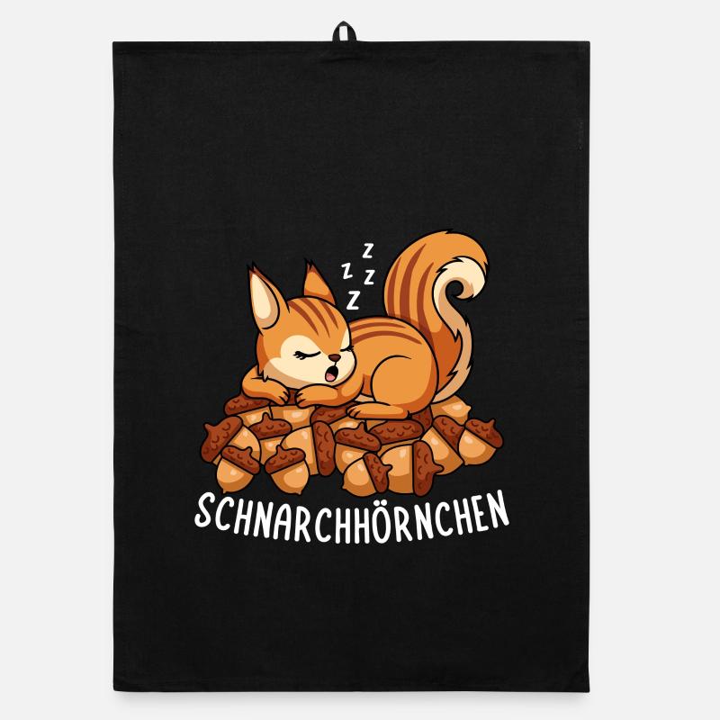 Baumbewohner Müde Morgenmuffel Schnarchhörnchen Organic Geschirrtuch