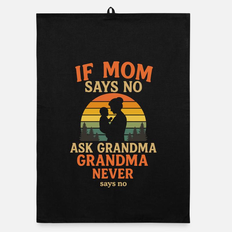 Drôle de grand-mère tenue de bébé - Torchon bio - noir