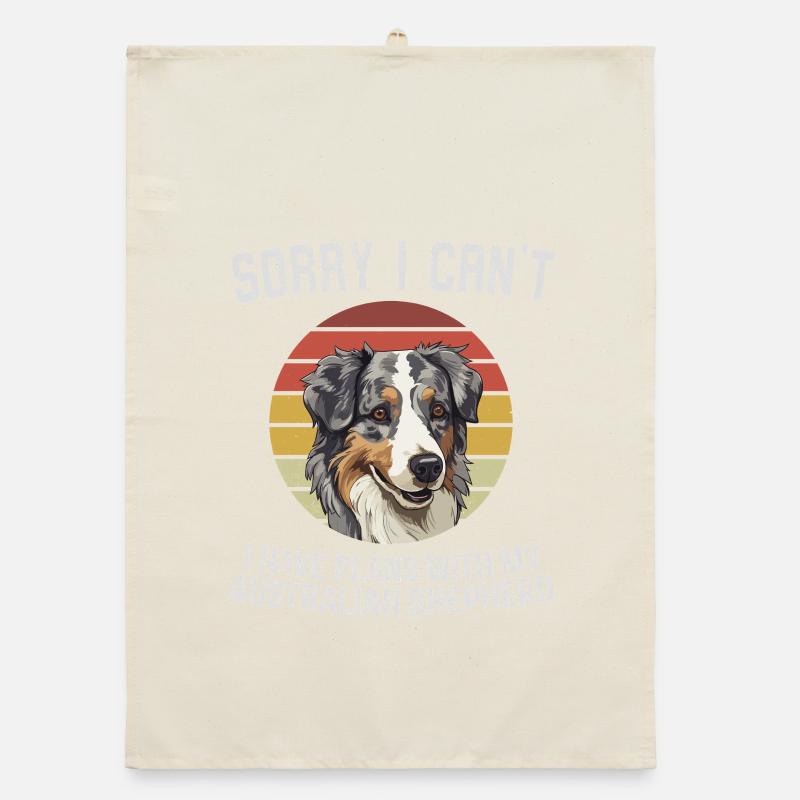 Sorry I Can't Aussie Shepherd Design Organic dish towel