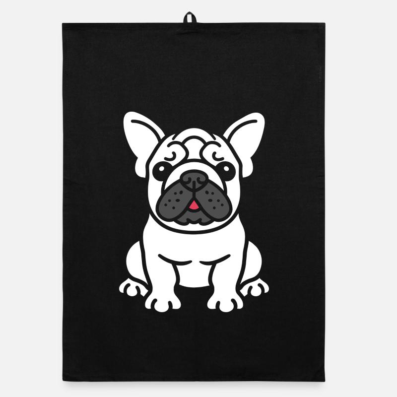 Design de Bouledogue Coeurenragé Torchon bio