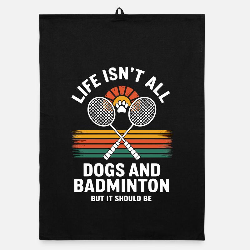 Chiens et badminton Torchon bio