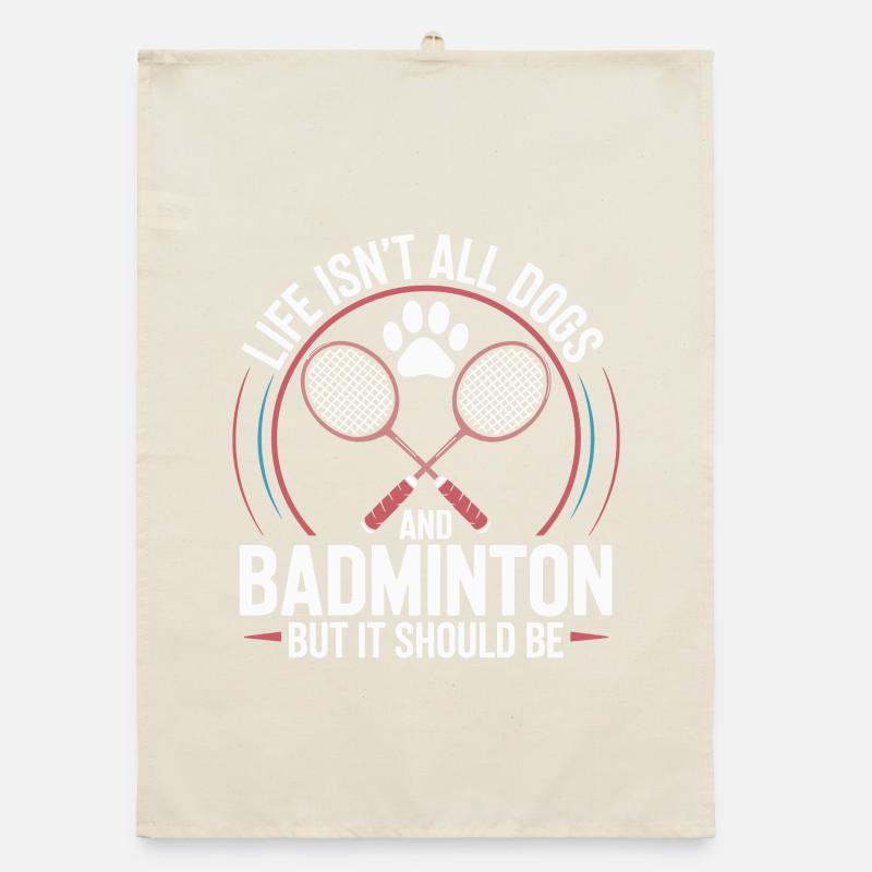 Chiens et badminton Torchon bio