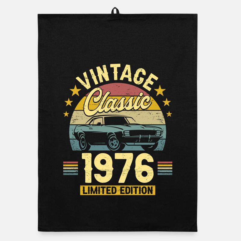 1976 Car 50th Birthday Man Organic dish towel