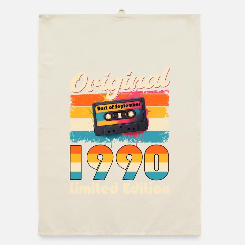 35th Birthday Cassette September 1990 Organic dish towel