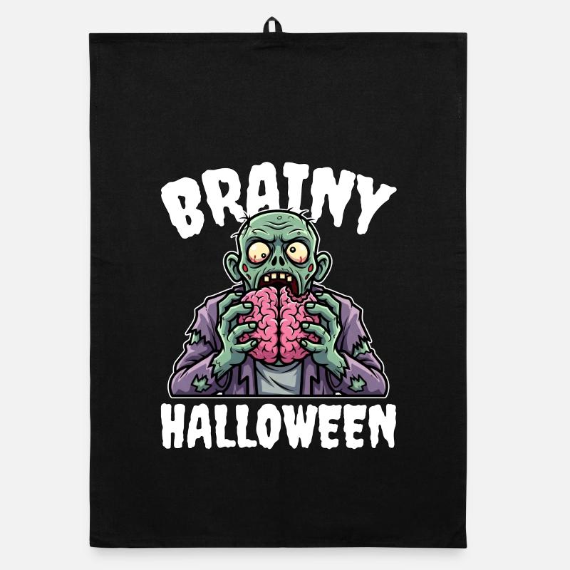 BRAINY HALLOWEEN - ZOMBIE HALLOWEEN Torchon bio