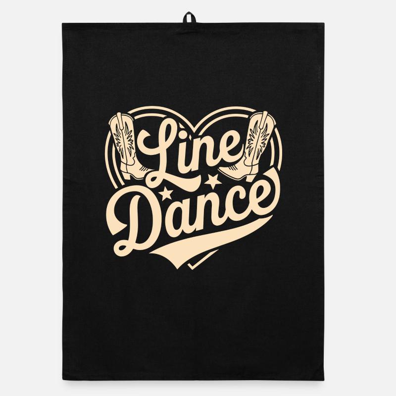 Linedance - Organic Geschirrtuch - Schwarz