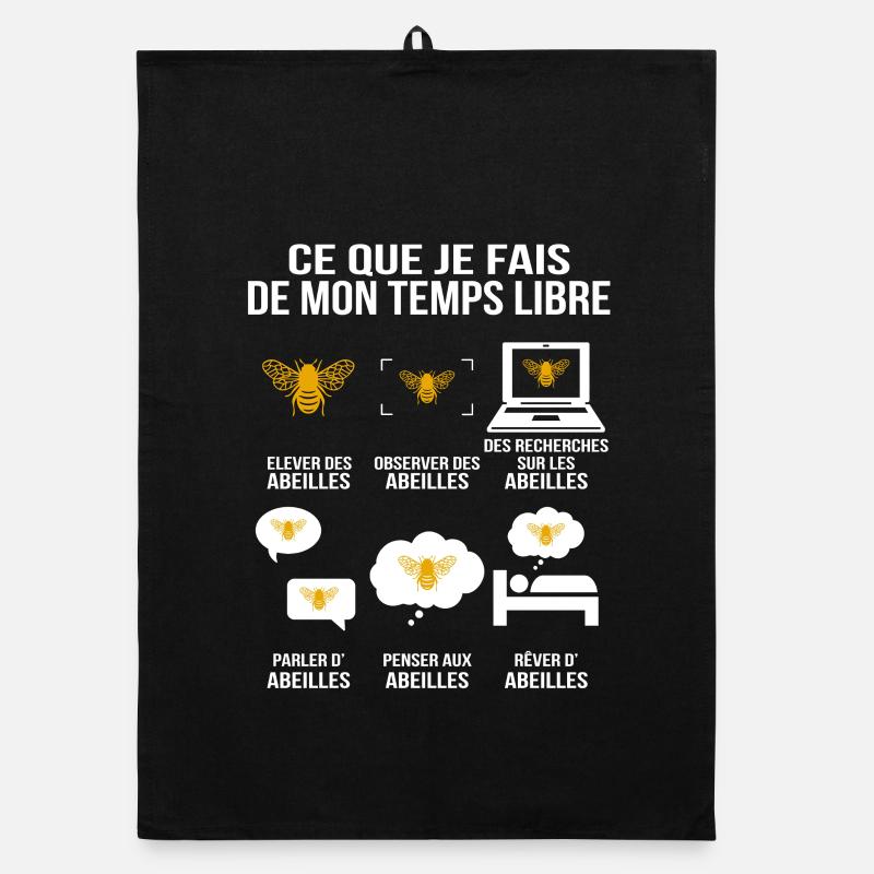 Ce que je fais de mon temps libre Passion abeilles Torchon bio