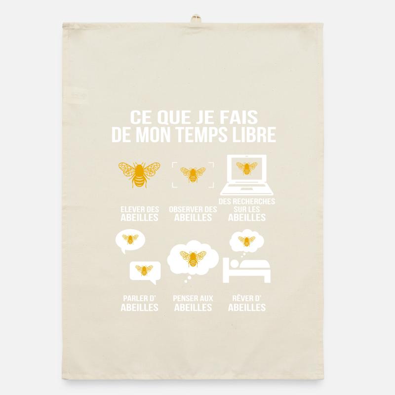 Ce que je fais de mon temps libre Passion abeilles Torchon bio