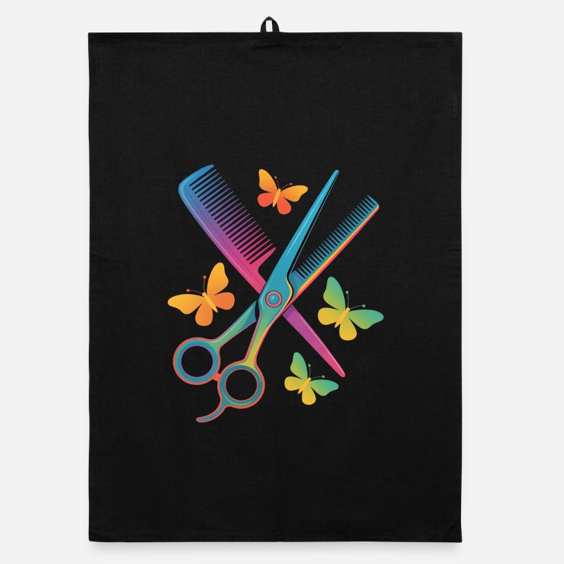 Coiffeur Ciseaux Peigne Papillon Torchon bio