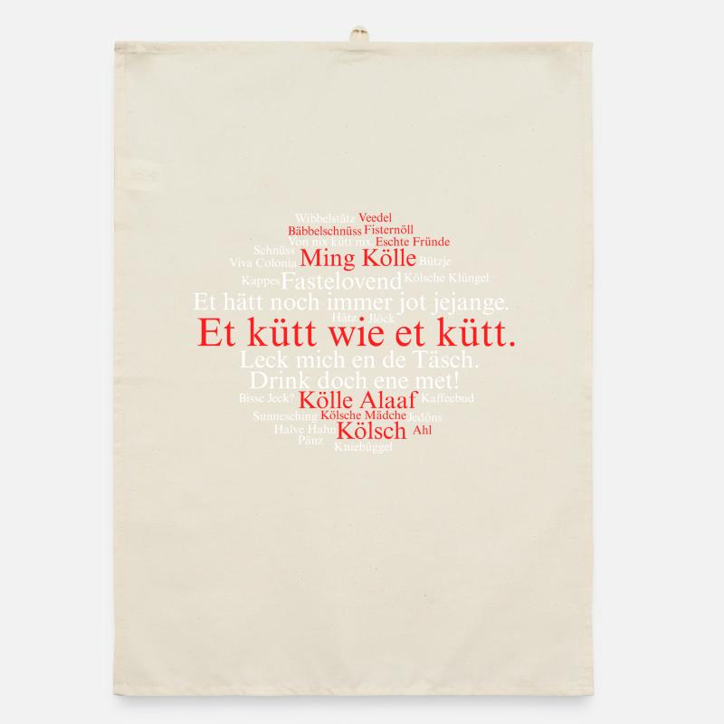 Cologne Kölsch Nuage de mots Carnaval de Cologne Alaaf Kölle Torchon bio