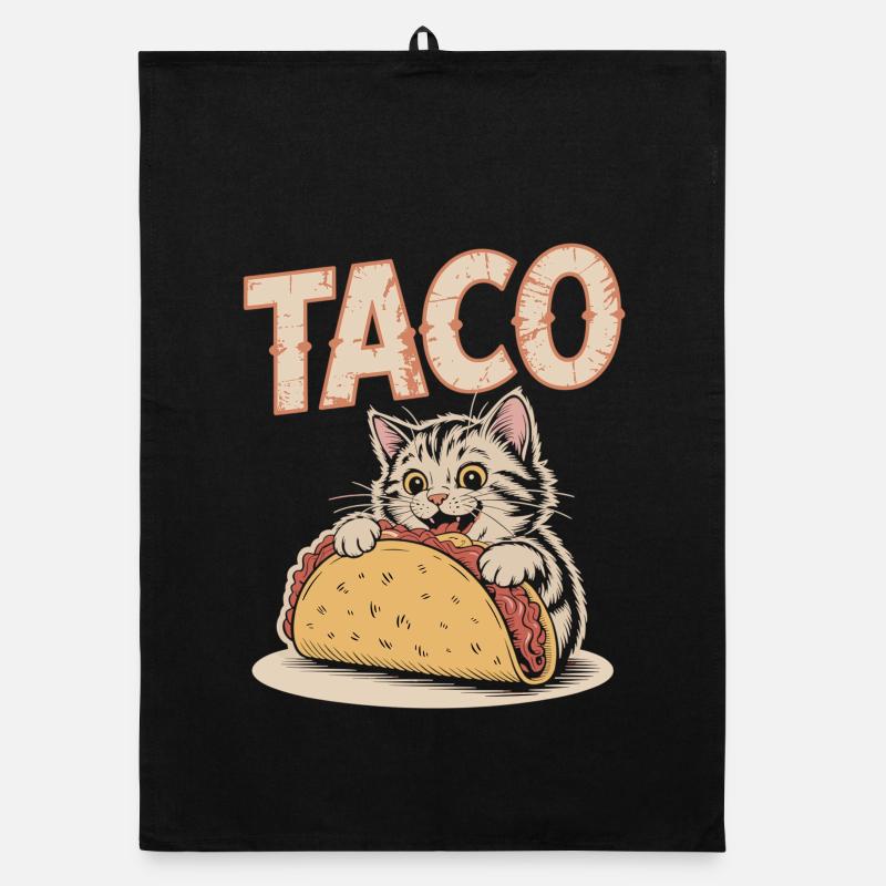 Conception ludique de chaton taco Torchon bio