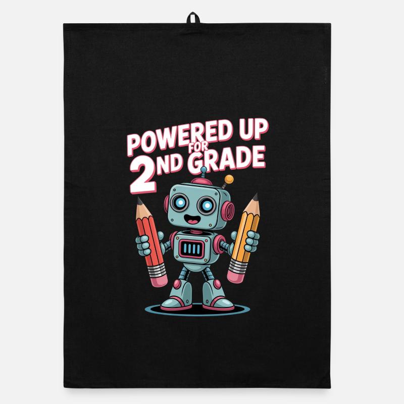 Powered Up For 2nd Grade Robot School Organic dish towel