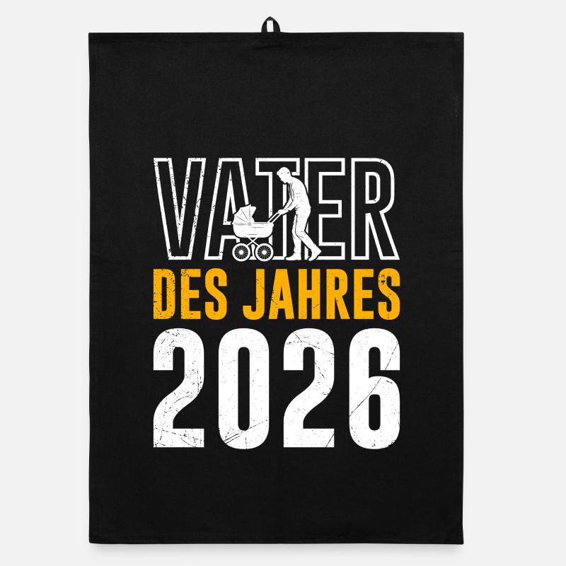 Paternité PÈRE DE L’ANNÉE 2026 DRÔLE Torchon bio