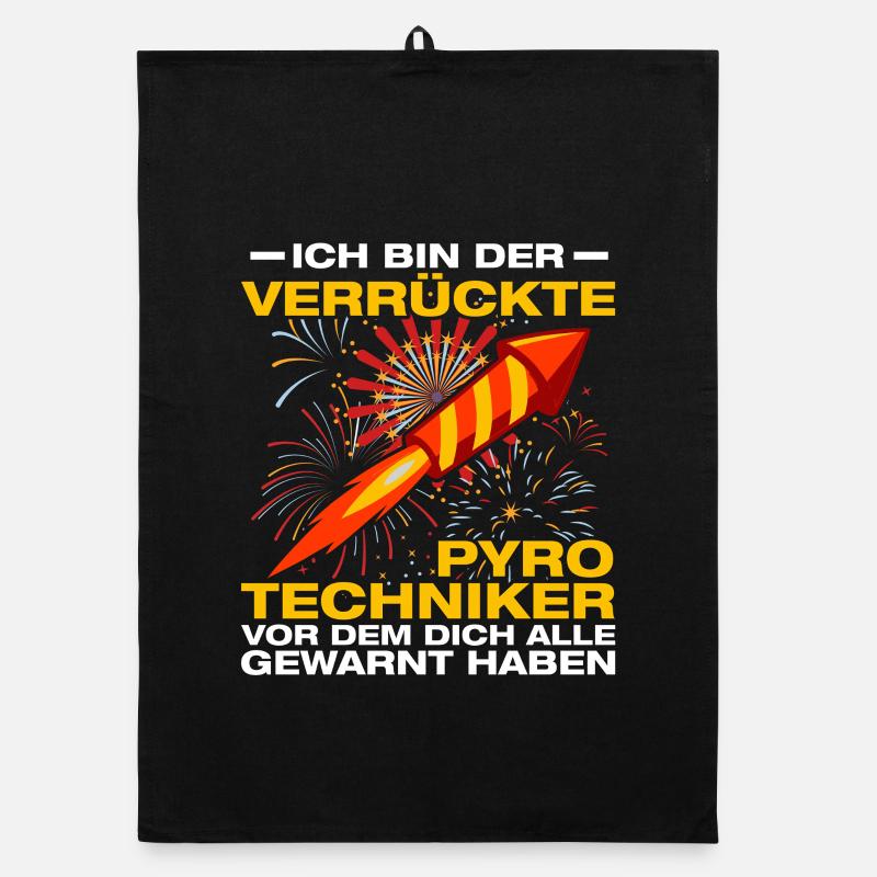 Crazy pyrotechnics fireworks Organic dish towel