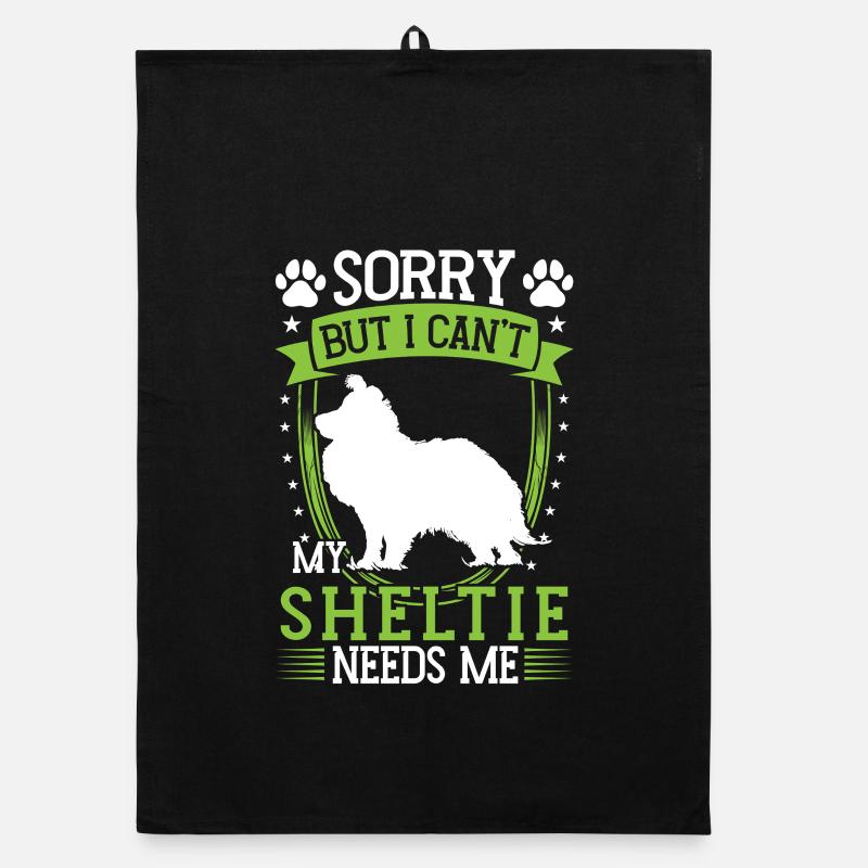 Sheltie can't Shetland Sheepdog Organic dish towel