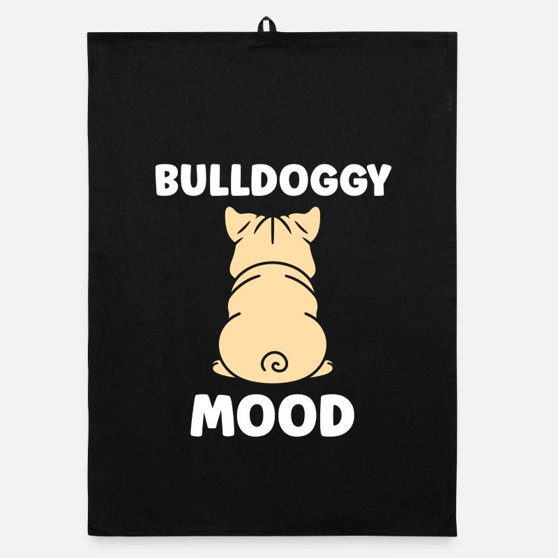 Calmed Mascot Dog Pattern Organic dish towel
