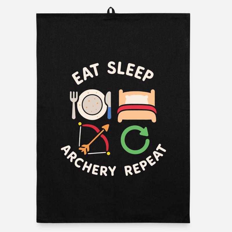 Eat Sleep Archery Repeat Funny Archer Bow Organic dish towel