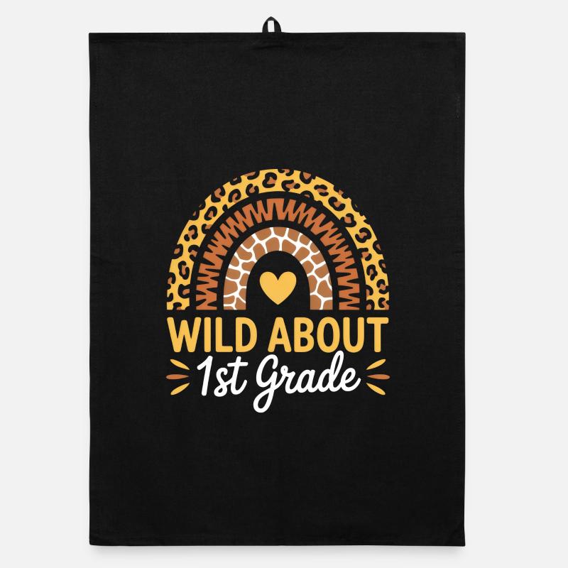Wild About First Grade Back To School Organic dish towel