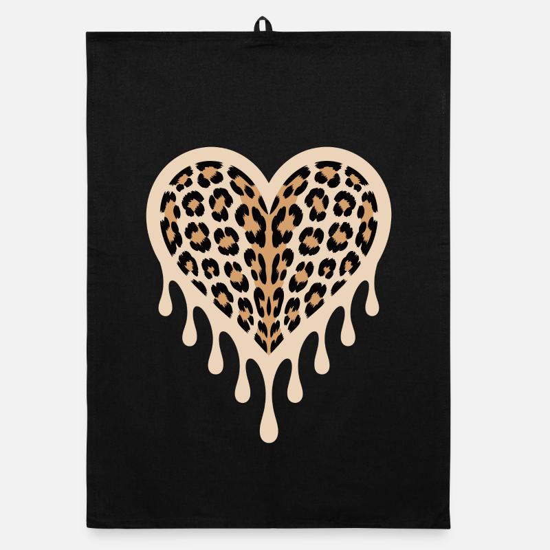 Leopard Heart Organic dish towel